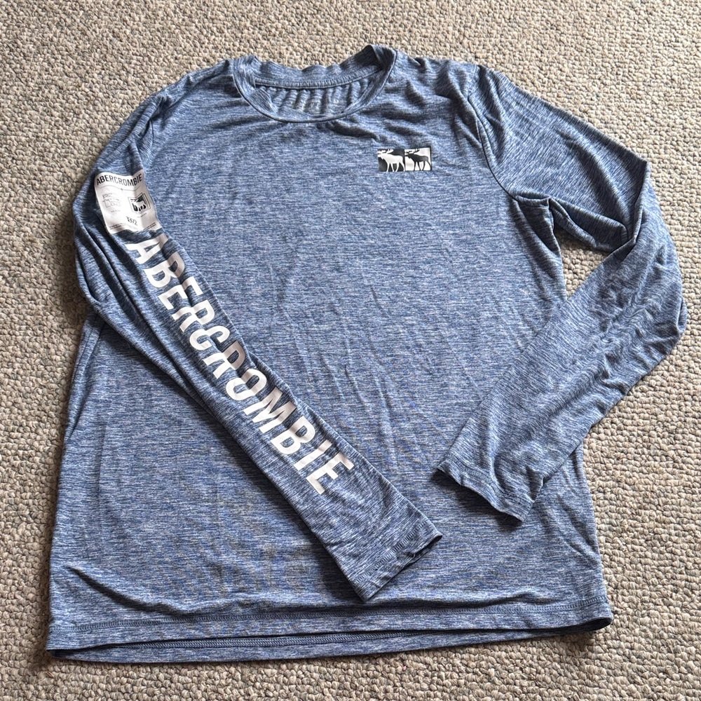 Abercrombie & Fitch Heathered Blue Active Shirt - Picture 1 of 2